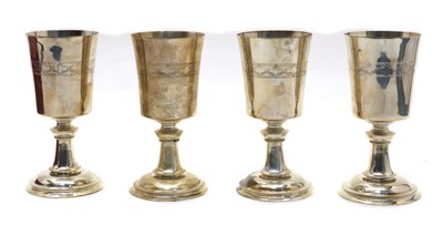 Lot 34 - Four silver limited editions of the 'Hertford Elizabethan Chalice'