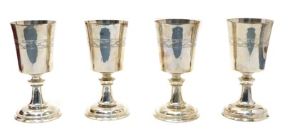 Lot 33 - Four silver limited editions of the 'Hertford Elizabethan Chalice'