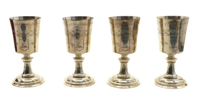 Lot 33 - Four silver limited editions of the 'Hertford Elizabethan Chalice'