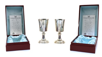 Lot 32 - Two silver limited editions of the 'Hertford Elizabethan Chalice'
