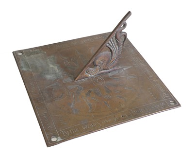 Lot 785 - A square brass sundial