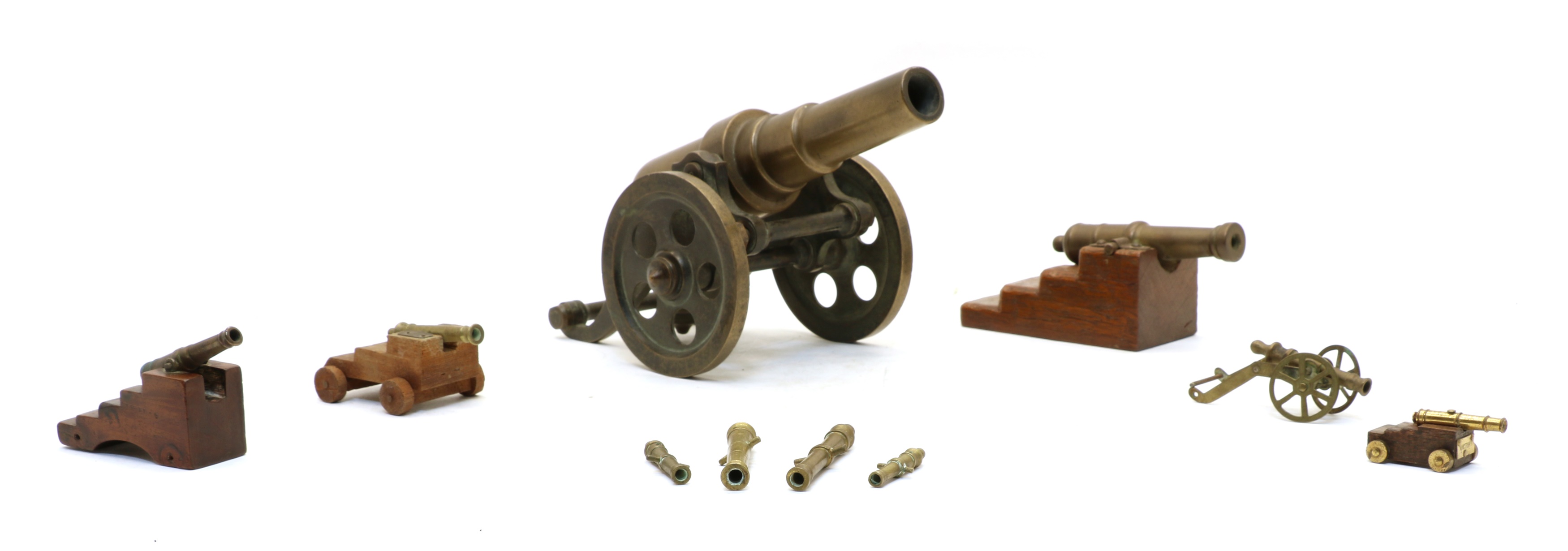 Lot 277 - A brass model cannon,