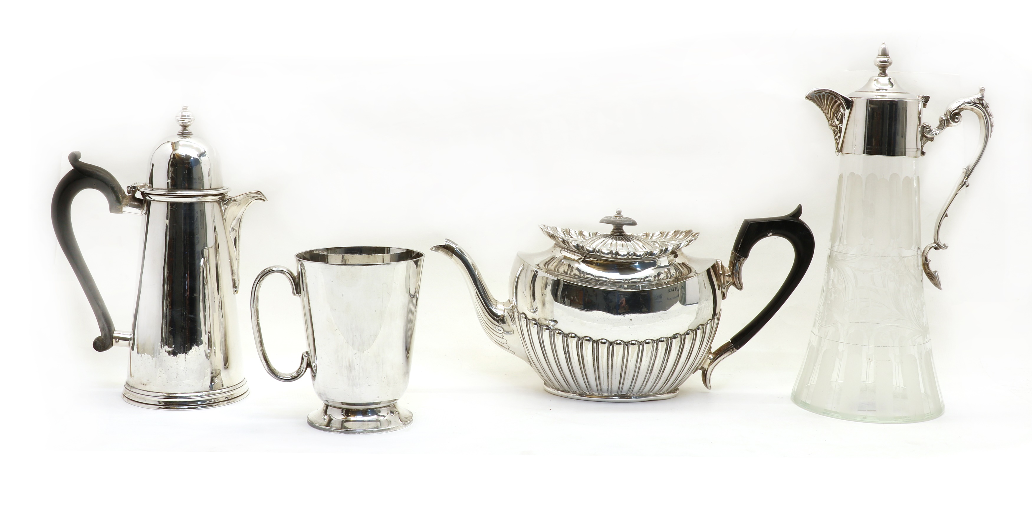 Lot 450 A collection of silver plated items,