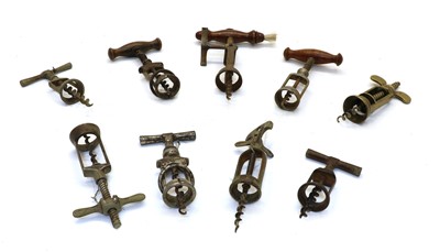 Lot 303 - Nine various open frame corkscrews