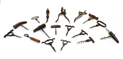 Lot 301 - Fourteen various metal corkscrews