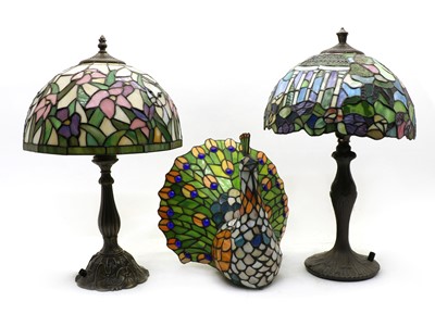 Lot 456 - A Tiffany style table lamp