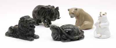 Lot 423 - A Chinese hardstone lion