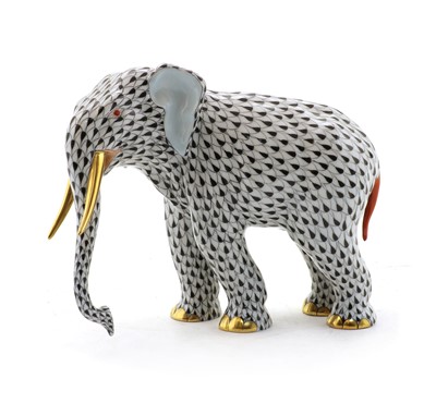 Lot 203 - A Herend porcelain model of an elephant