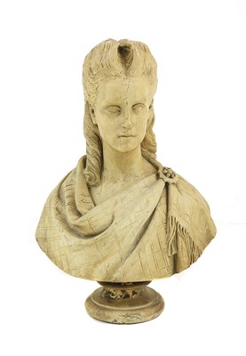 Lot 468 - A plaster bust of a woman by William Mossman Jnr. (1824-1884)