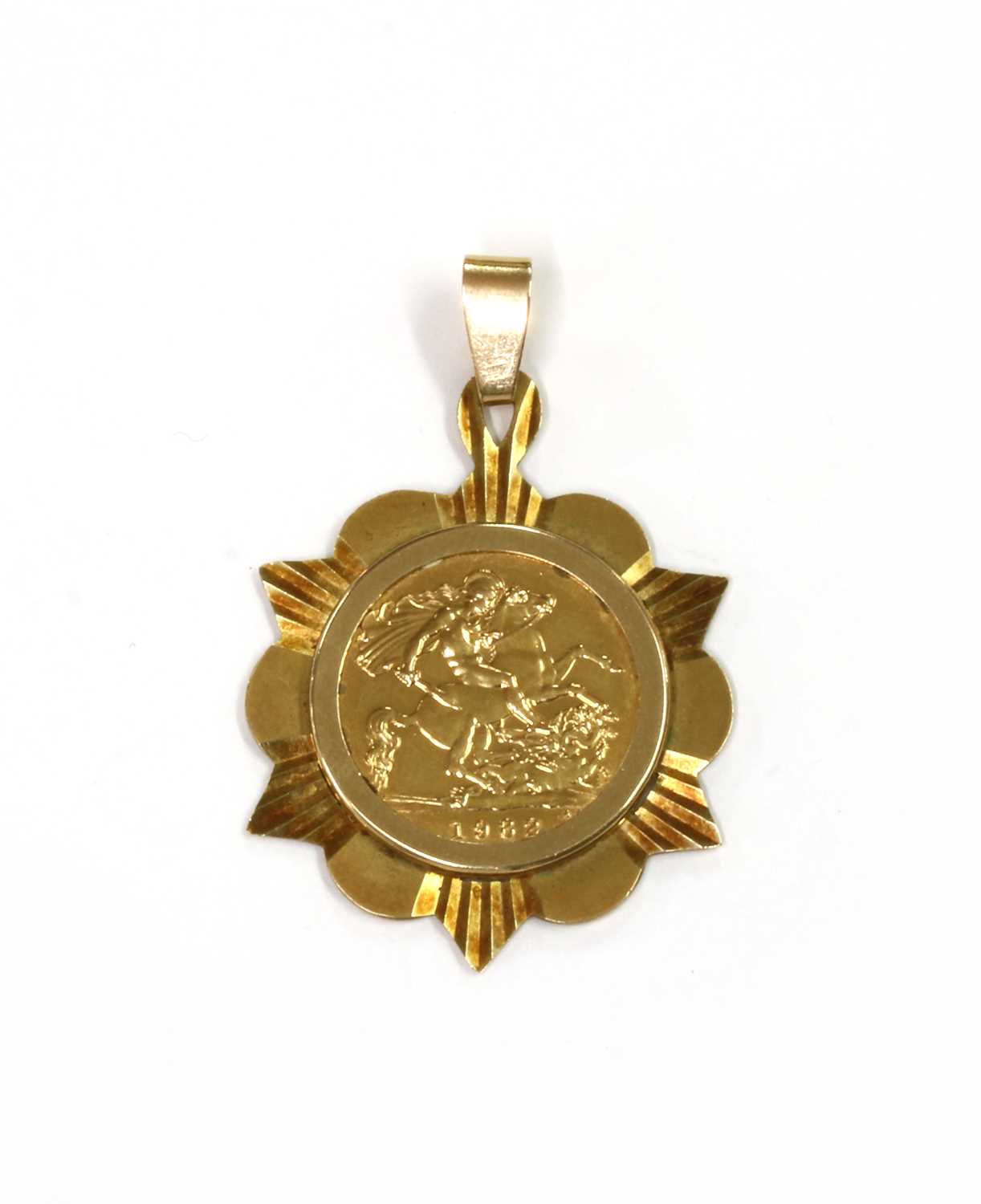 Lot 1094 - An Elizabeth II half sovereign pendant