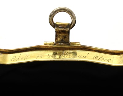 Lot 184 - A black grossgrain gem set evening clutch bag, c.1930