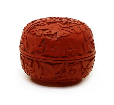 Lot 333 - A small Chinese cinnabar lacquer box