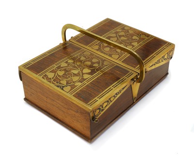 Lot 394 - A Secessionist Art Nouveau rosewood and brass inlaid box