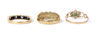 Lot 1381 - Three 9ct gold rings