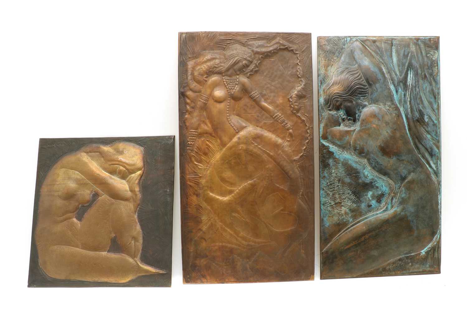 Lot 481 - Russian repousse copper plaques