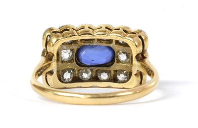 Lot 5 - A Victorian gold sapphire and diamond cluster ring