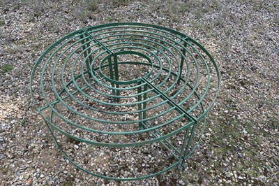 Lot 786 - A Regency-style green-painted wrought iron tree seat