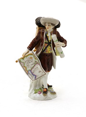 Lot 424 - A Meissen porcelain figure of a Map Seller