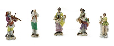 Lot 418 - Four Meissen porcelain figures