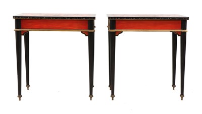 Lot 1 - A pair of Napoleon III-style lacquered chinoiserie side tables