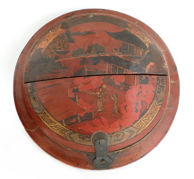 Lot 4 - A Chinese red-lacquered food carrier