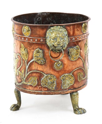 Lot 7 - A copper and brass coal bucket