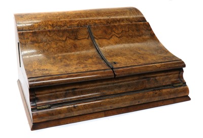 Lot 438 - A Victorian burr walnut writing box