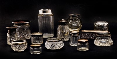 Lot 124 - A collection of silver mounted cut glass vessels