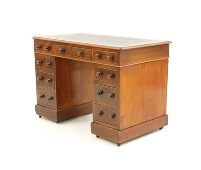Lot 363 - A Victorian mahogany pedestal desk