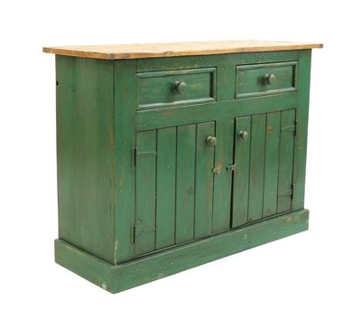 Lot 361 - A pine and painted kitchen dresser base
