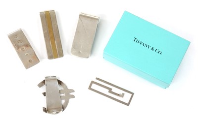 Lot 222 - A silver and gold money clip, by Tiffany & Co.