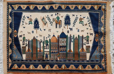 Lot 440 - A Persian pictorial rug
