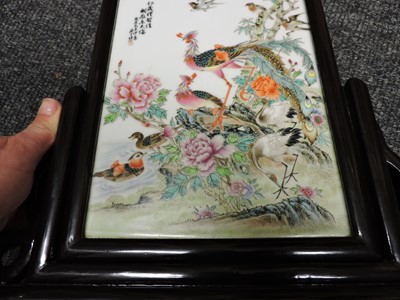 Lot 280 - Two Chinese famille rose table screens