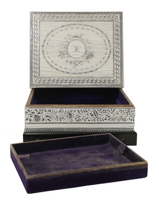 Lot 47 - An Anglo-Indian ivory box