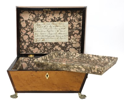 Lot 46 - A Regency bird's-eye maple and thuya sarcophagus box