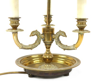 Lot 49 - A French brass bouillotte lamp
