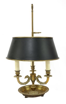 Lot 49 - A French brass bouillotte lamp