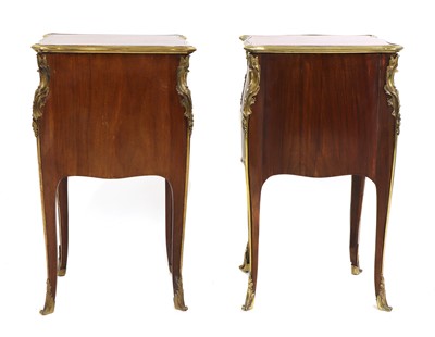 Lot 60 - A pair of French Louis XV-style kingwood and ormolu night tables