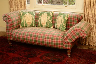 Lot 263 - A drop-arm chesterfield settee
