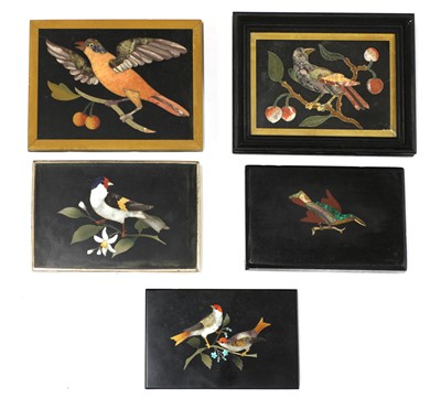 Lot 470 - A collection of Italian grand tour pietra dura paperweights