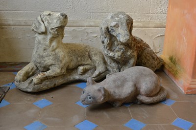 Lot 466 - A cast composite figure of a seated dog