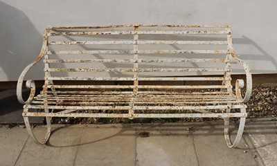 Lot 464 - A wrought iron garden bench