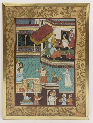 Lot 137 - A pair of large Indian Mughal-style paintings