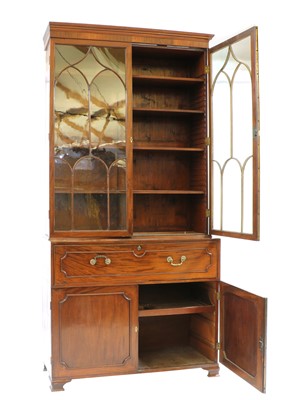 Lot 260 - A George III mahogany secretaire bookcase