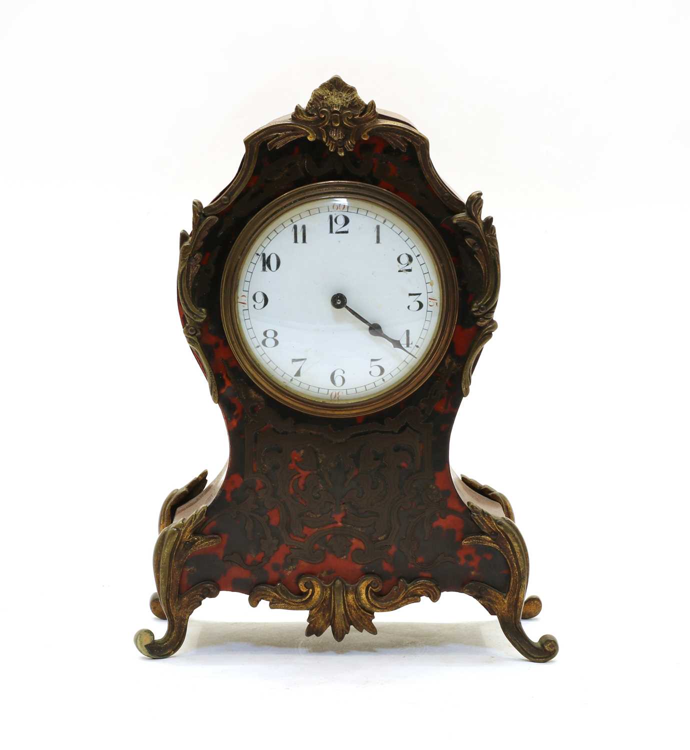 Lot 204 - A French boulle mantel clock