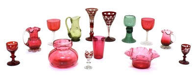 Lot 202 - A collection of cranberry glass