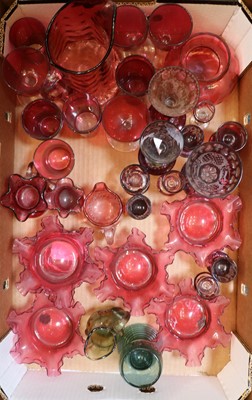 Lot 202 - A collection of cranberry glass