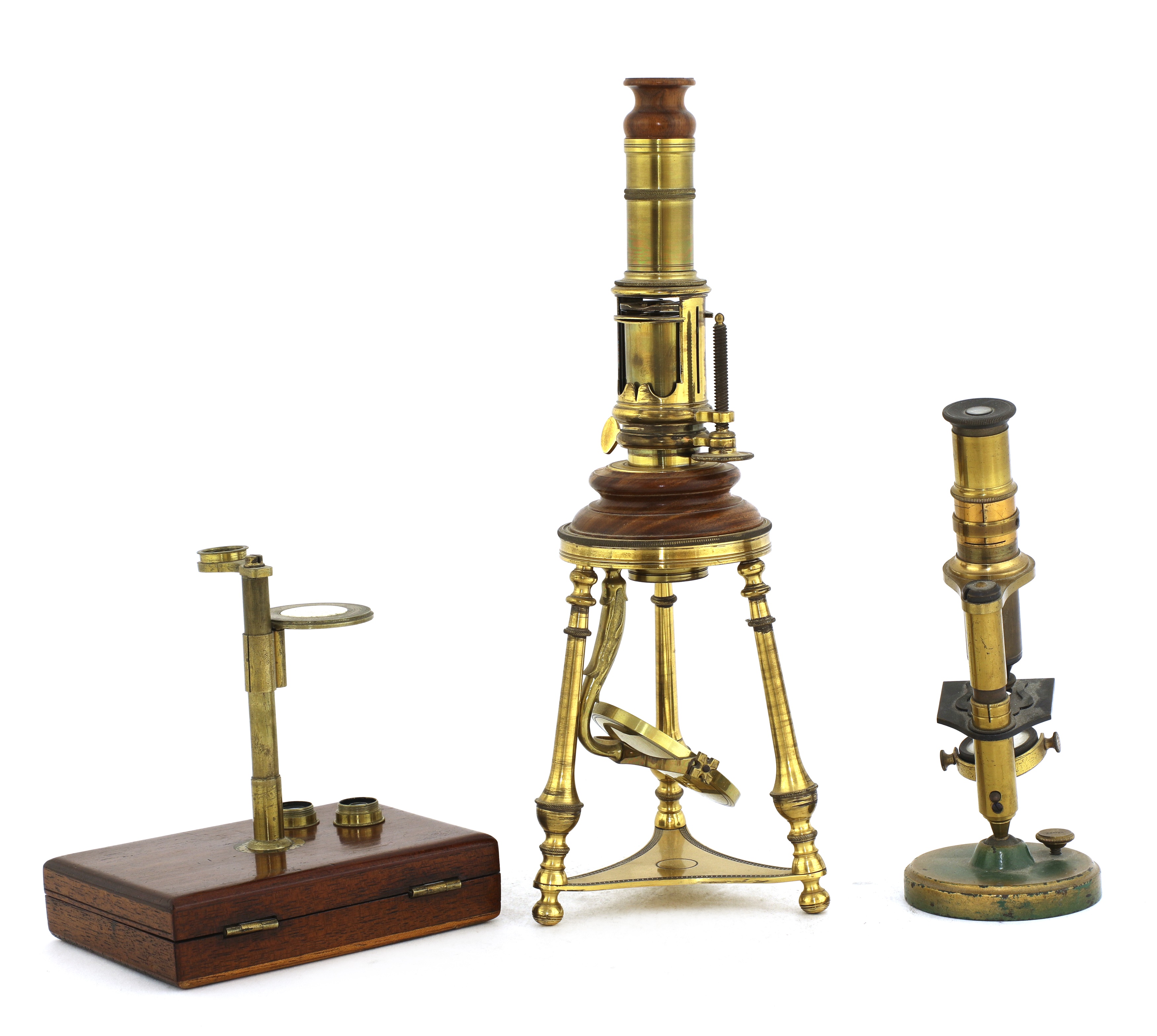 Lot 696 A replica screw barrel monocular microscope,