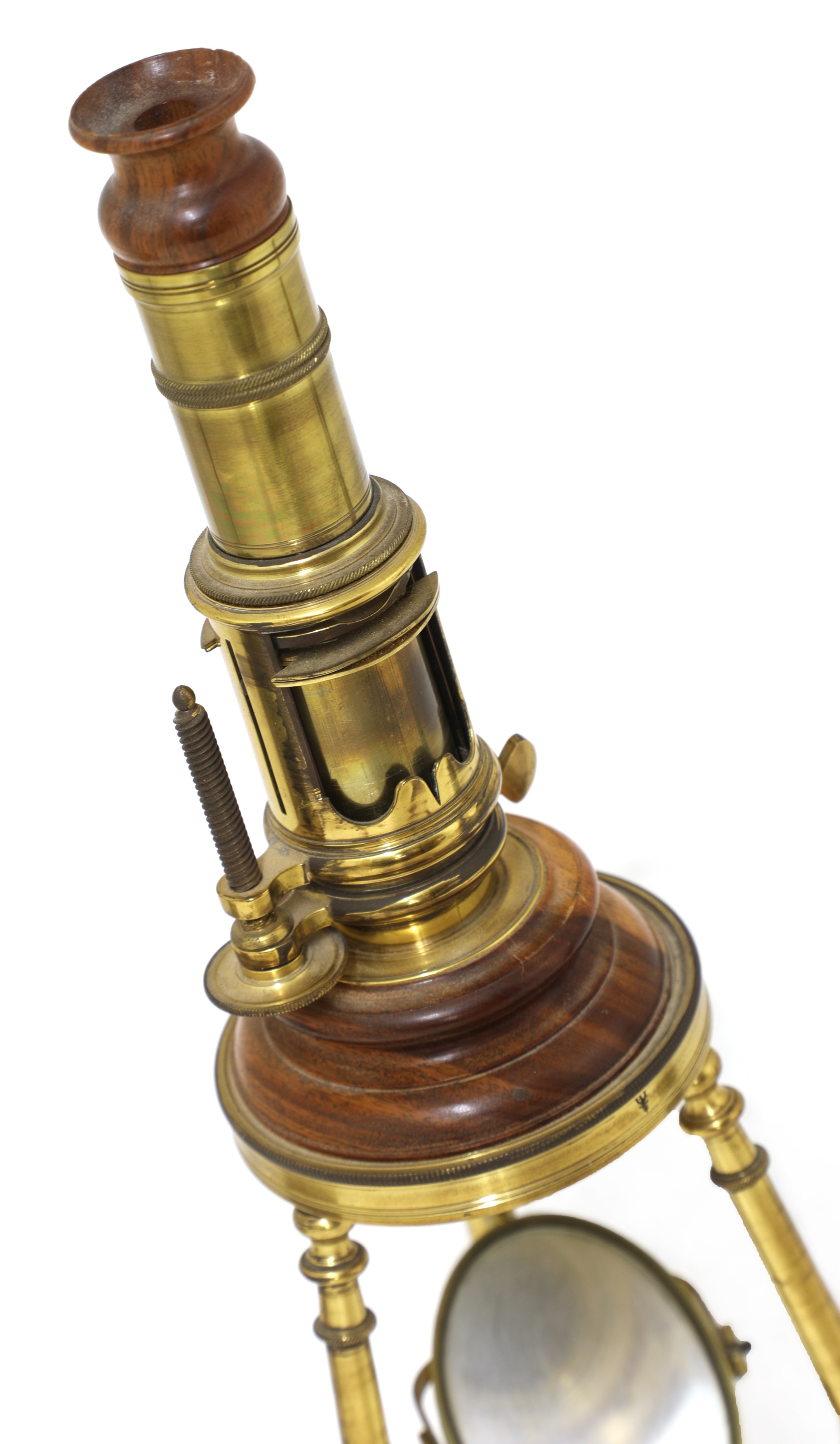 Lot 696 A replica screw barrel monocular microscope,