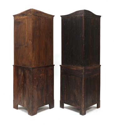 Lot 632 - A pair of French Louis XVI kingwood corner cupboards